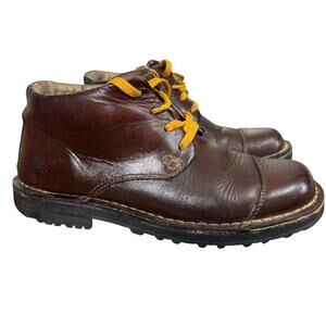 Keen Mens Cap Toe Ankle Boots Brown Leather Lace Up Ankle Workwear Comfort sz 9